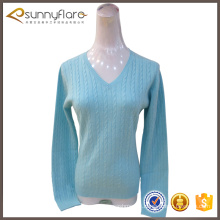 Hot sale pure cashmere women's v neck pullover